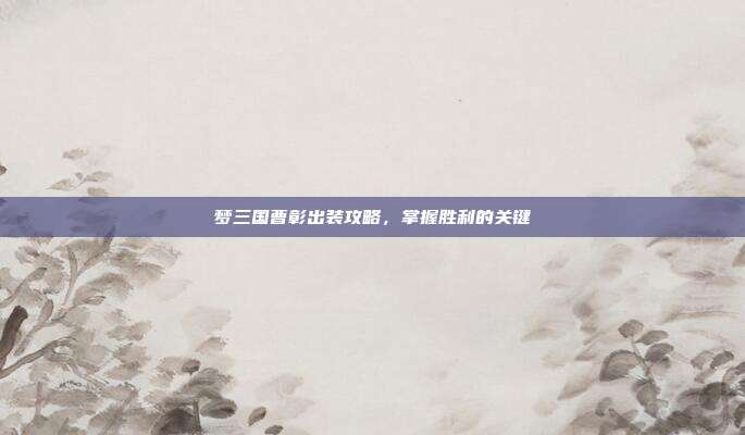 梦三国曹彰出装攻略，掌握胜利的关键