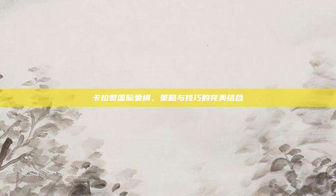 卡拉赞国际象棋，策略与技巧的完美结合