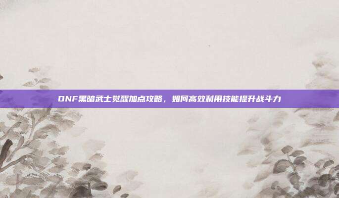 DNF黑暗武士觉醒加点攻略，如何高效利用技能提升战斗力