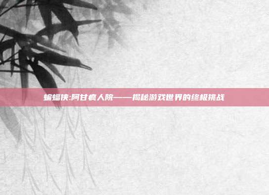 蝙蝠侠:阿甘疯人院——揭秘游戏世界的终极挑战