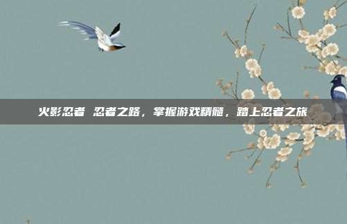 火影忍者 忍者之路，掌握游戏精髓，踏上忍者之旅