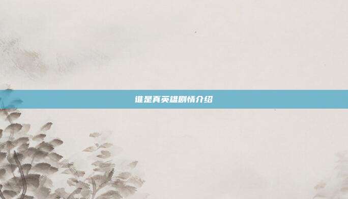 谁是真英雄剧情介绍