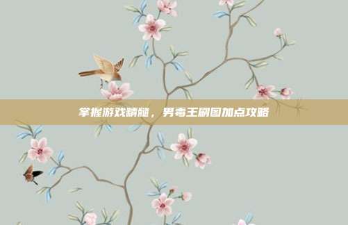 掌握游戏精髓，男毒王刷图加点攻略