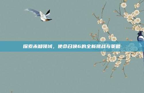 探索未知领域,使命召唤6的全新挑战与策略