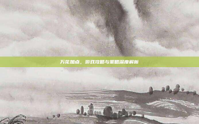 万花加点,游戏攻略与策略深度解析