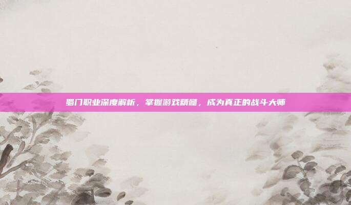 蜀门职业深度解析，掌握游戏精髓，成为真正的战斗大师