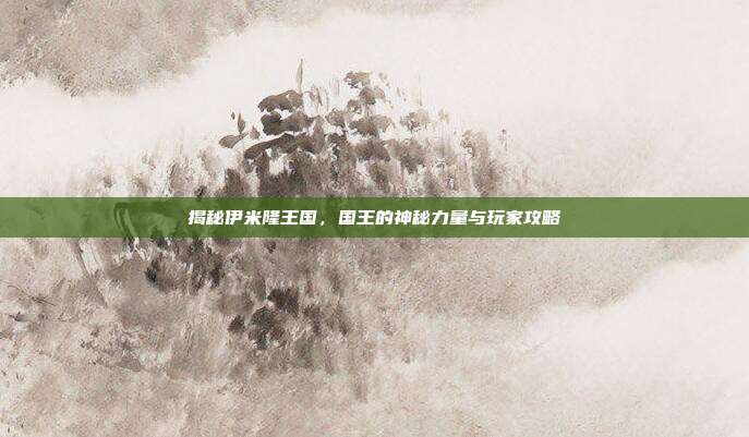揭秘伊米隆王国,国王的神秘力量与玩家攻略