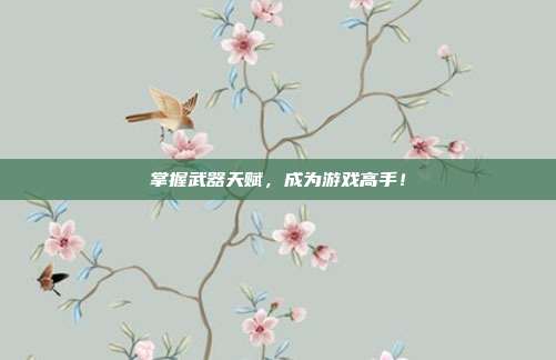 掌握武器天赋,成为游戏高手!