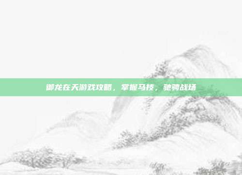 御龙在天游戏攻略,掌握马技,驰骋战场