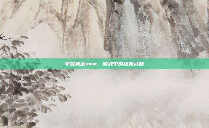 掌握黄金awm,游戏中的终极武器