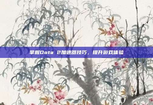 掌握Dota 2加速器技巧，提升游戏体验