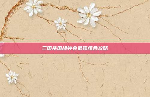 三国杀国战钟会最强组合攻略