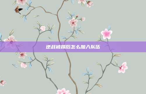 逆战被踢后怎么加入队伍