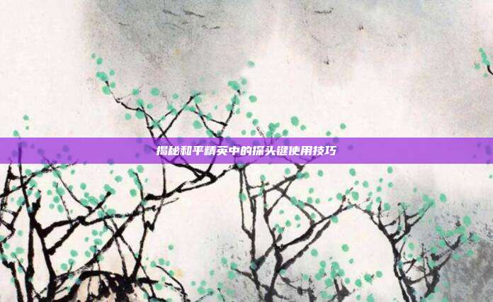 揭秘和平精英中的探头键使用技巧