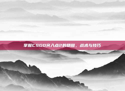 掌握CSGO突入点2的精髓，战术与技巧