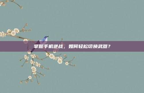 掌握手机逆战，如何轻松切换武器？