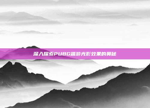 深入探索PUBG端游光影效果的奥秘