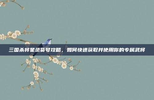三国杀将星录货号攻略，如何快速获取并使用你的专属武将