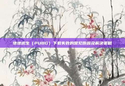 绝地求生（PUBG）下载失败的常见原因及解决策略