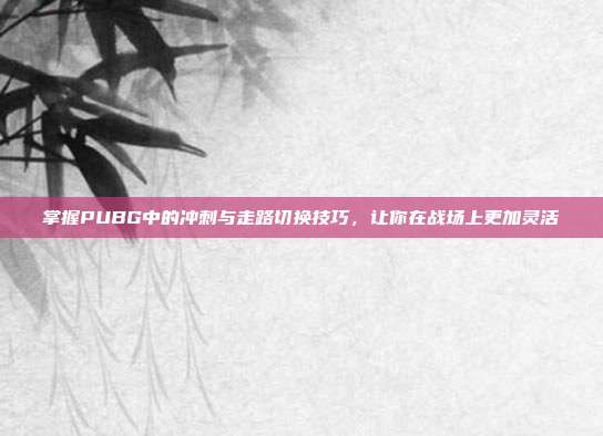 掌握PUBG中的冲刺与走路切换技巧，让你在战场上更加灵活