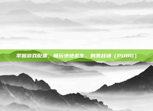 掌握游戏配置，畅玩绝地求生，刺激战场（PUBG）
