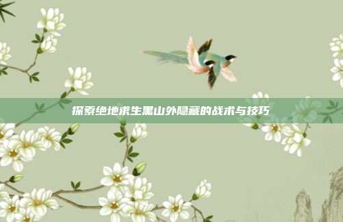 探索绝地求生黑山外隐藏的战术与技巧