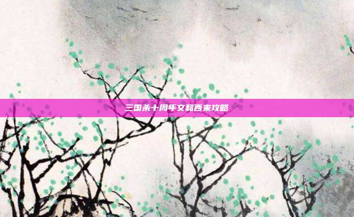 三国杀十周年文和西来攻略