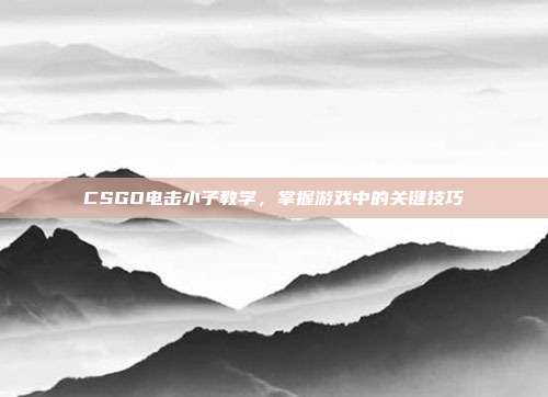 CSGO电击小子教学,掌握游戏中的关键技巧