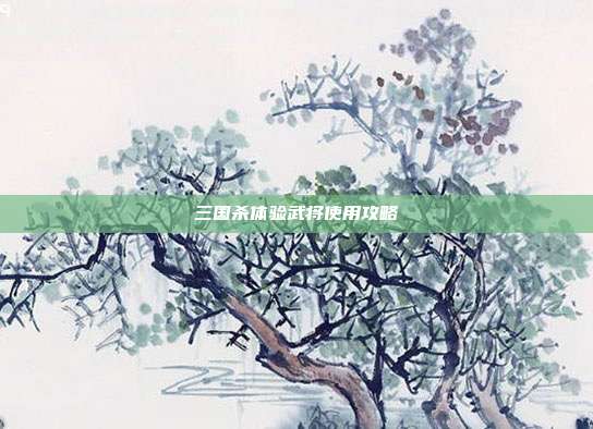 三国杀体验武将使用攻略