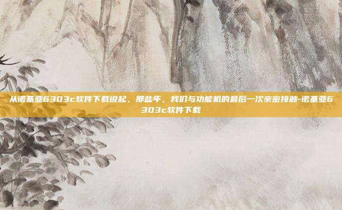从诺基亚6303c软件下载说起，那些年，我们与功能机的最后一次亲密接触-诺基亚6303c软件下载