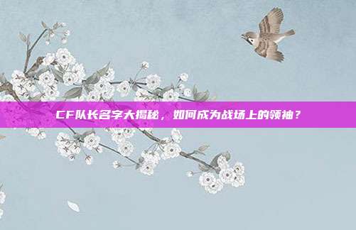 CF队长名字大揭秘,如何成为战场上的领袖?