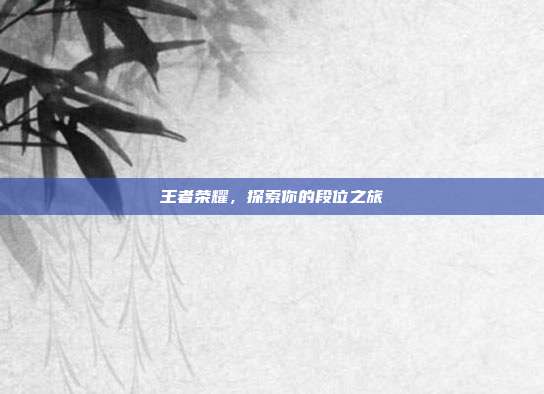 王者荣耀,探索你的段位之旅