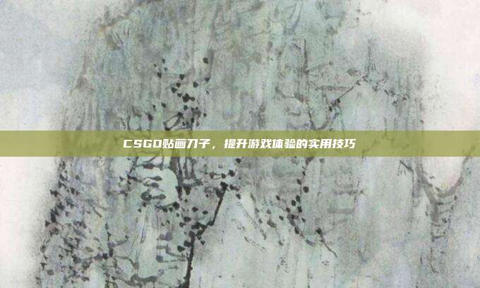 CSGO贴画刀子，提升游戏体验的实用技巧
