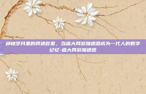 峥嵘岁月里的网速救星，当盛大网游加速器成为一代人的数字记忆-盛大网游加速器