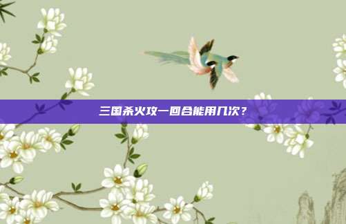 三国杀火攻一回合能用几次?