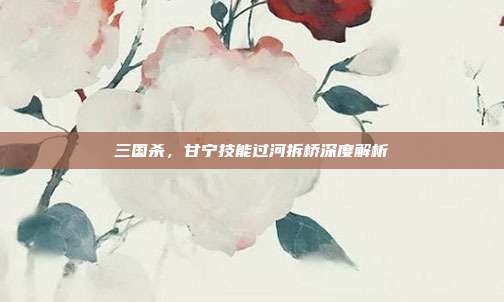 三国杀,甘宁技能过河拆桥深度解析