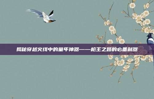 揭秘穿越火线中的童年神器——枪王之路的必备利器