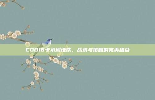 COD16卡水坝地铁,战术与策略的完美结合