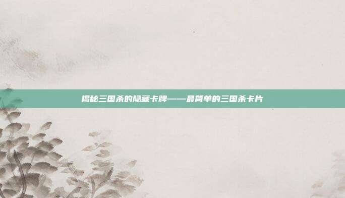 揭秘三国杀的隐藏卡牌——最简单的三国杀卡片