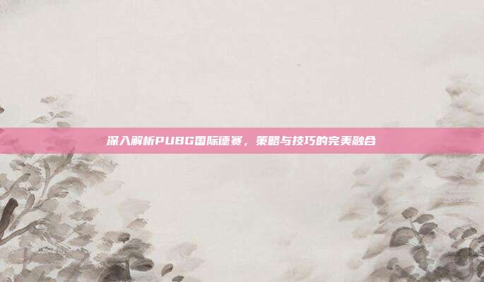 深入解析PUBG国际德赛，策略与技巧的完美融合