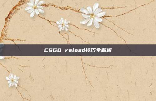 CSGO reload技巧全解析