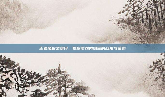 王者荣耀之明月,揭秘游戏内隐藏的战术与策略