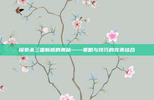 探索杀三国新版的奥秘——策略与技巧的完美结合