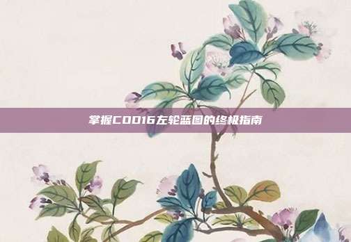 掌握COD16左轮蓝图的终极指南