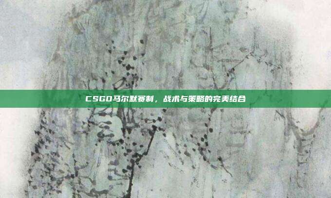 CSGO马尔默赛制,战术与策略的完美结合