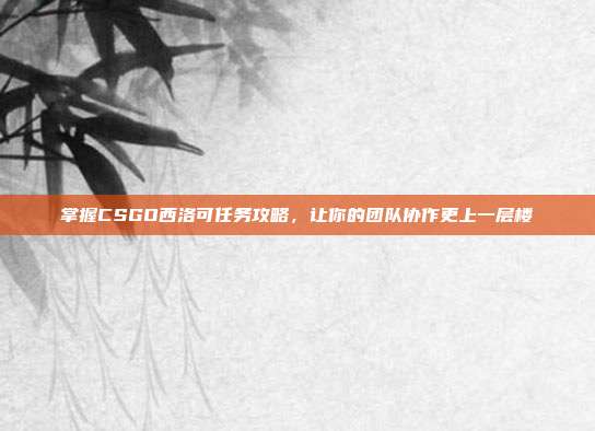掌握CSGO西洛可任务攻略,让你的团队协作更上一层楼
