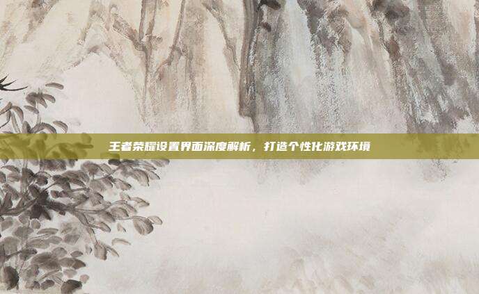 王者荣耀设置界面深度解析,打造个性化游戏环境