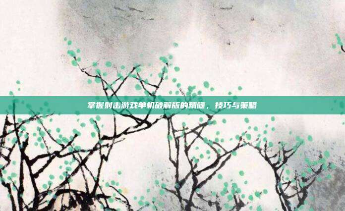 掌握射击游戏单机破解版的精髓,技巧与策略