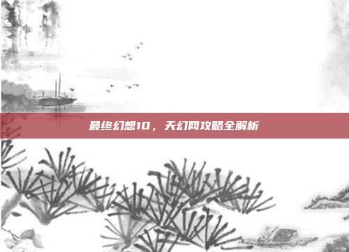 最终幻想10,天幻网攻略全解析
