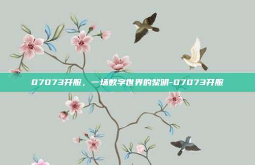 07073开服,一场数字世界的黎明-07073开服
